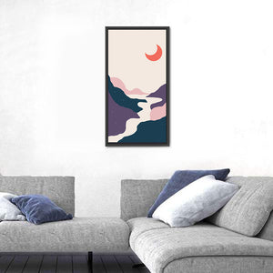 Moon Over Mountains Stream Wall Art