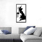 United Kingdom Silhouette Map Wall Art