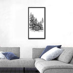 Log Cabin Sketch Wall Art
