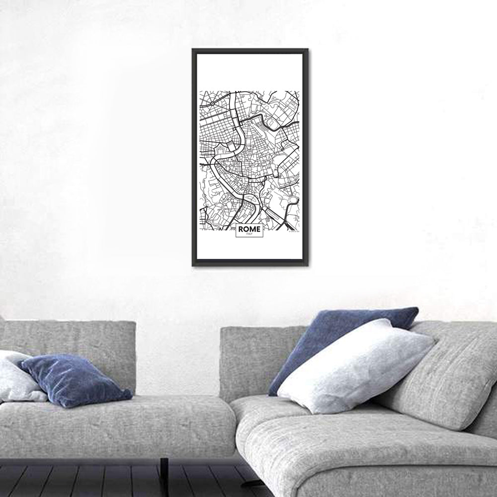 Rome City Map Wall Art