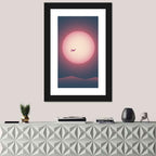 Twilight Airplane Over Mountains Wall Art