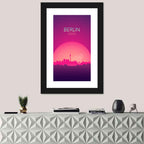 Berlin Tv Tower Synthwave Skyline Wall Art