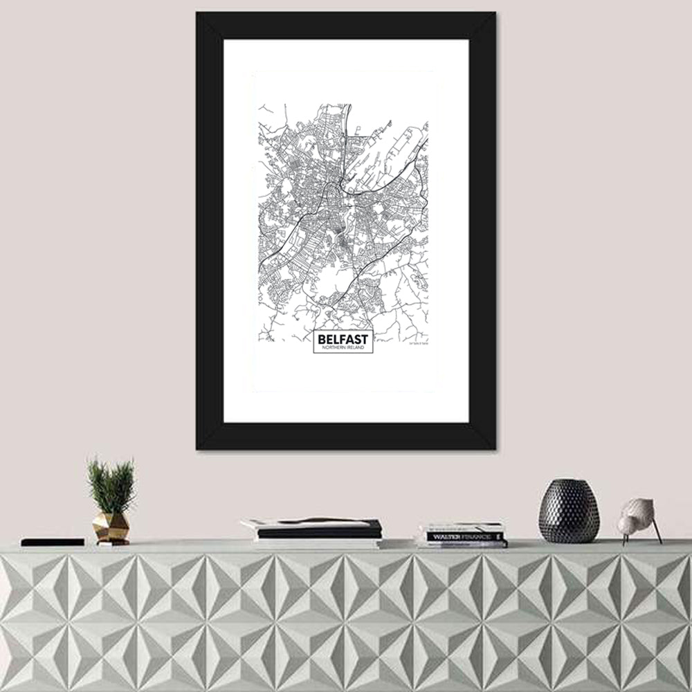 Belfast City Map Wall Art