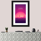 Dubai Retro Skyline Wall Art