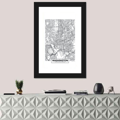 Washington City Map Wall Art