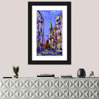 Old City Street with Steeple Wall Art