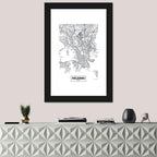 Helsinki Street Grid Map Wall Art
