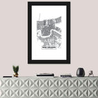 New Orleans Minimalist City Map Wall Art