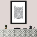Jakarta Street Grid Map Wall Art