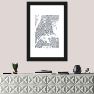 Bronx New York City Map Wall Art