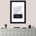 Istanbul Map and Skyline Wall Art