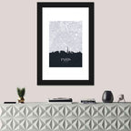 Paris Map with Eiffel Silhouette Wall Art