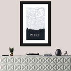 Prague Map with Charles Bridge Wall Art