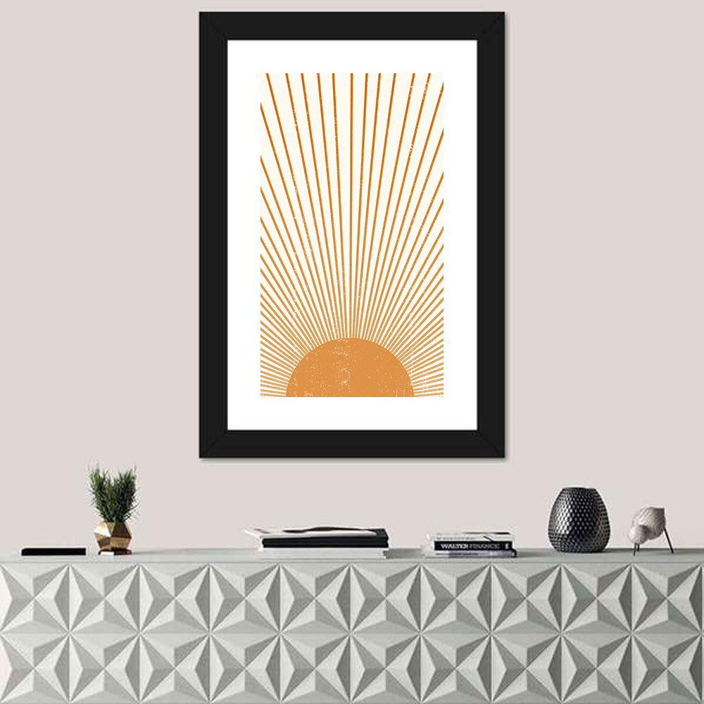 Distressed Sunburst Minimalist Wall Art
