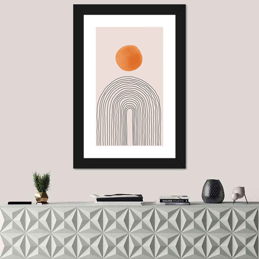 Hand-drawn Sun and Arches Wall Art