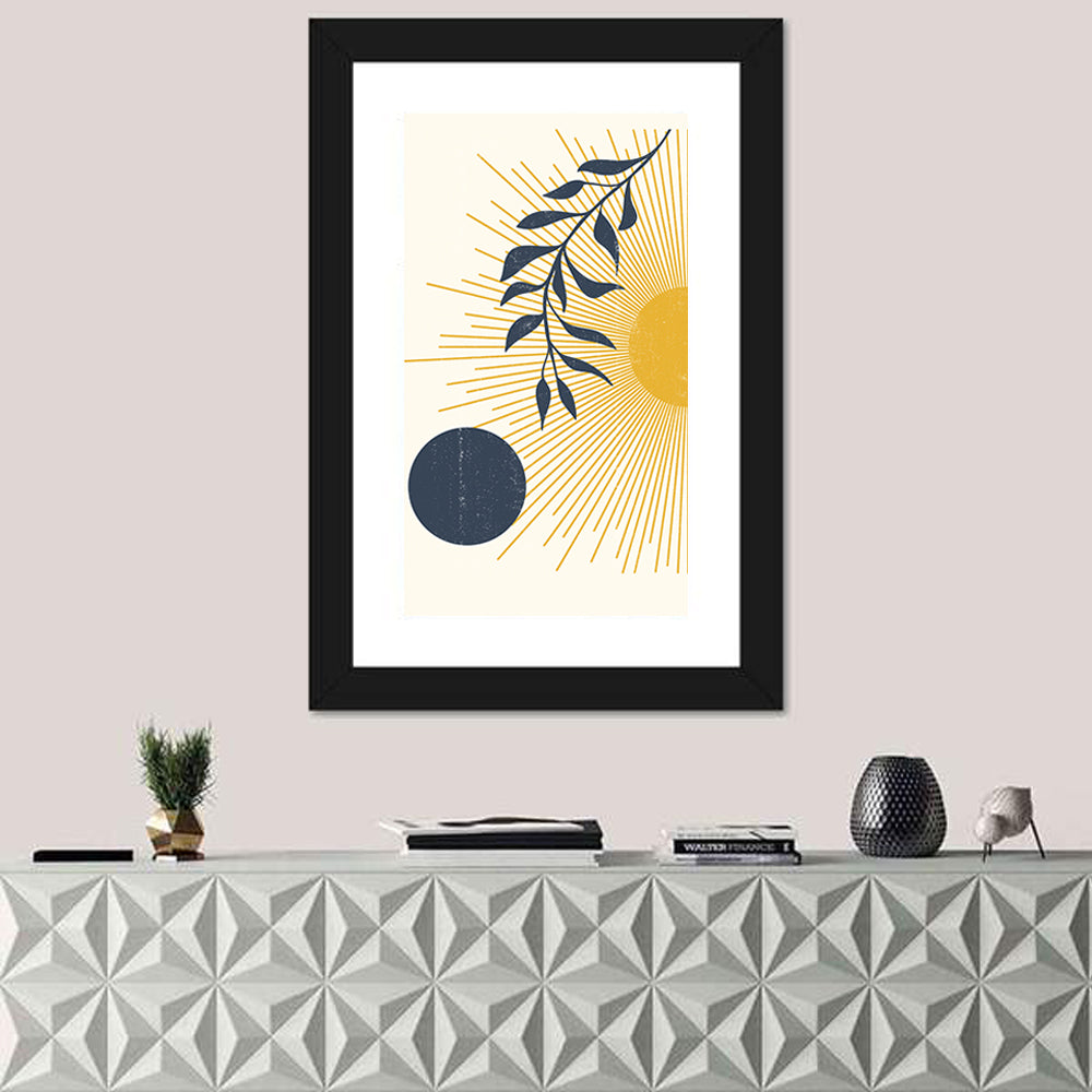 Textured Sun and Moon Abstract Wall Art