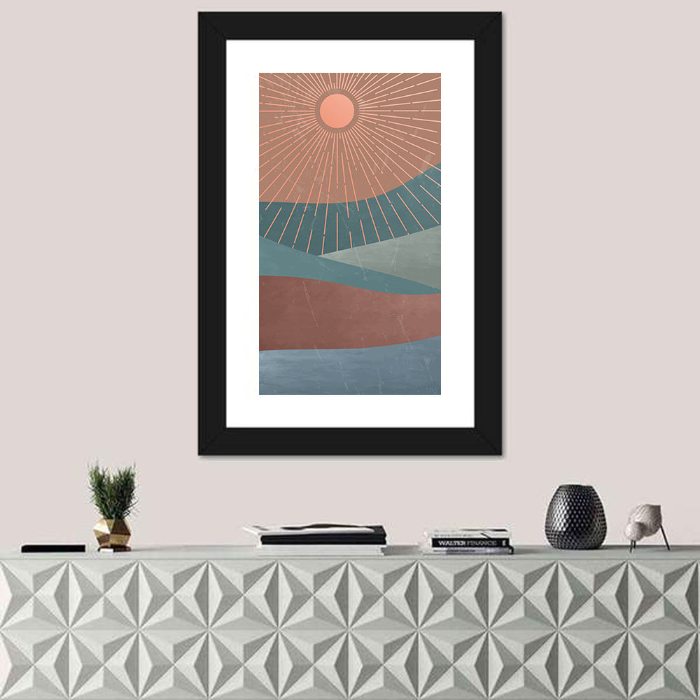 Mountains Sunrise Minimalist Wall Art