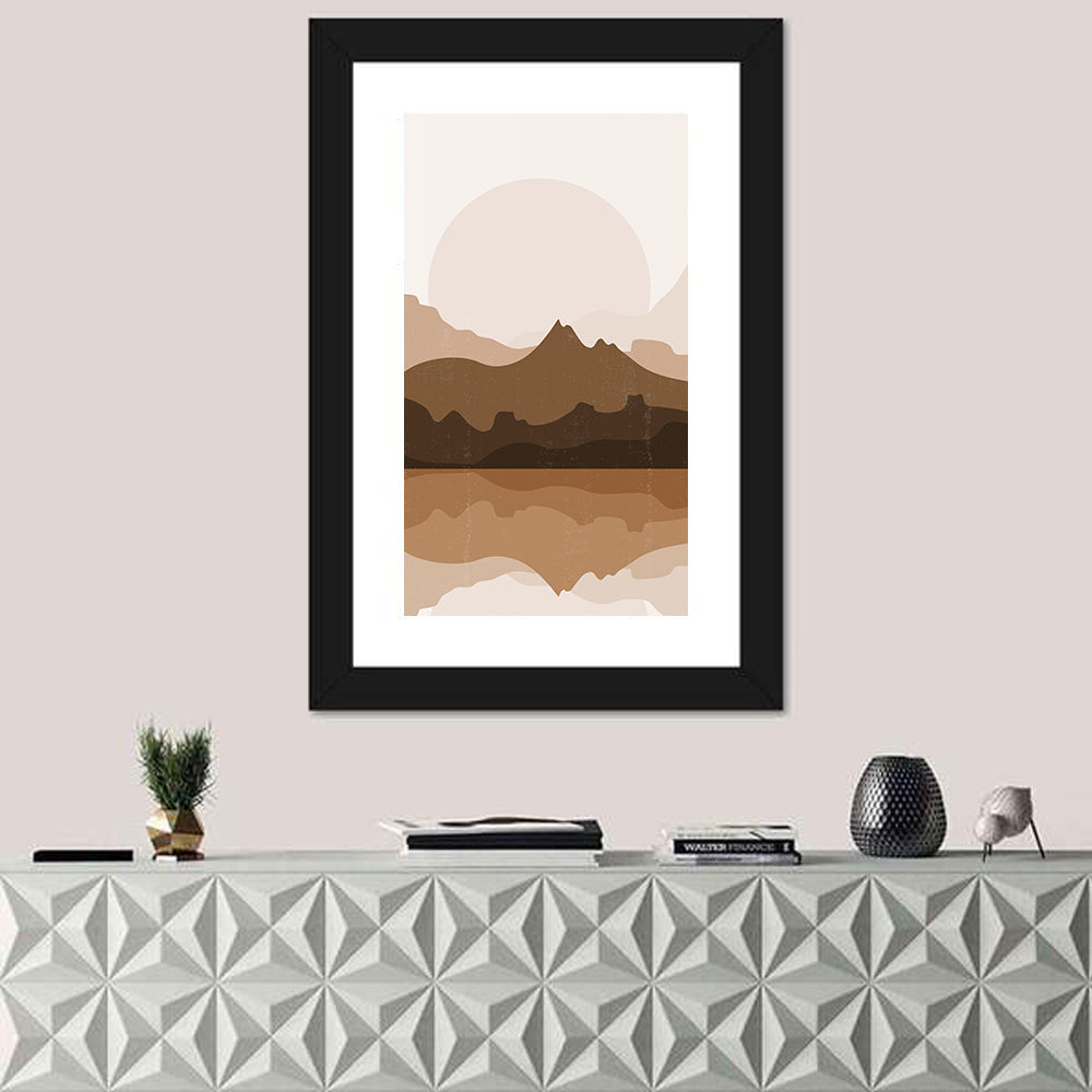 Mountains Lake Sunset Wall Art