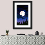 Dark Moon Over Forest Wall Art