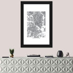 Dallas City Map with Coordinates Wall Art