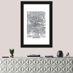 Houston Street Grid Map Wall Art