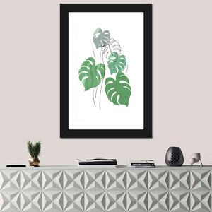 Monstera Leaves Minimalist Wall Art