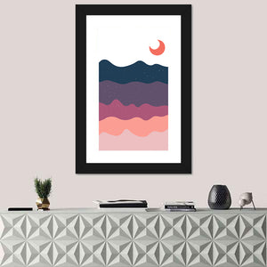 Moon & Mountains Abstract Wall Art