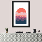 Layered Sunset Mountain Silhouettes Wall Art