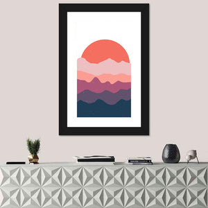 Mountains Sunset Abstract Wall Art