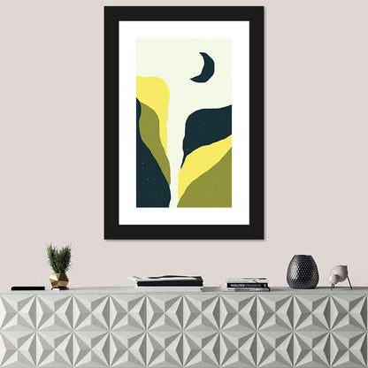 Moon Over Mountains Cliff Wall Art