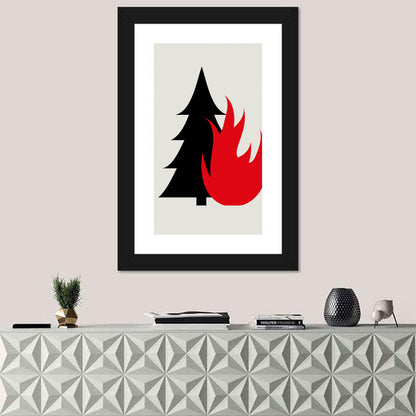 Forest Fire Minimalist Wall Art