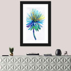 Ethereal Blue Watercolor Flower Wall Art