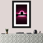 Libra Symbol Neon Glow Wall Art