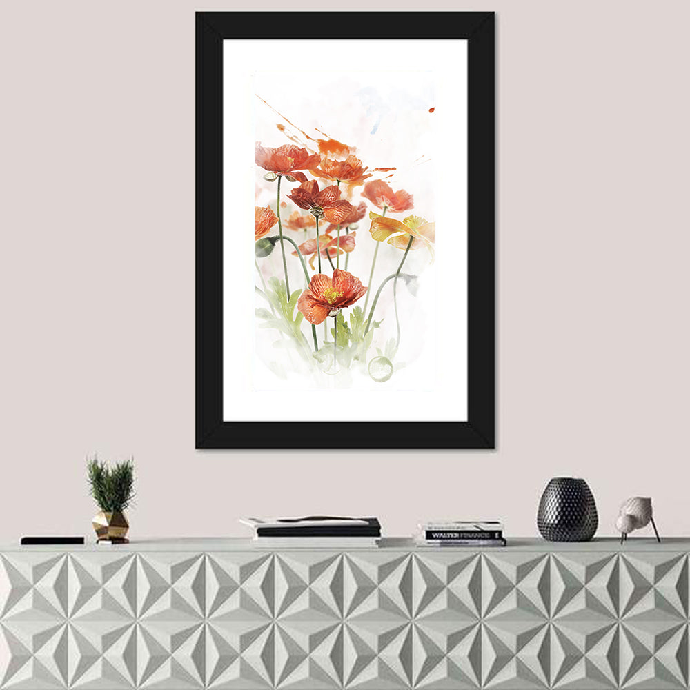 Blooming Poppy Flowers Wall Art