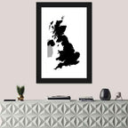 United Kingdom Silhouette Map Wall Art