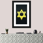 Glowing Star of David Reflection Wall Art
