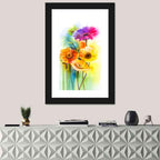 Gerbera Daisy Watercolor Bouquet Wall Art