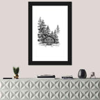 Log Cabin Sketch Wall Art