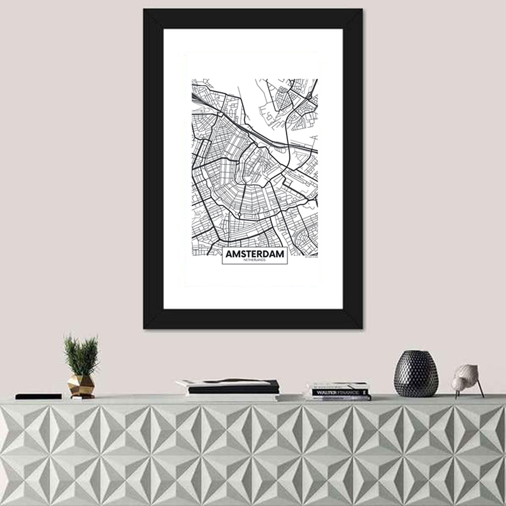 Amsterdam Canal Map Wall Art