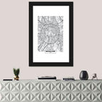 Moscow City Center Map Wall Art