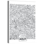 Berlin Map with Coordinates Wall Art