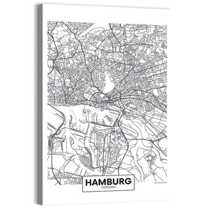 Hamburg City Map Wall Art