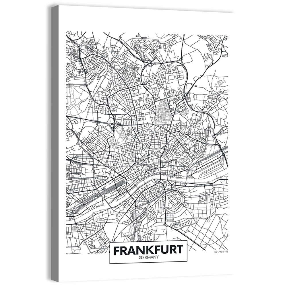 Frankfurt City Map Wall Art