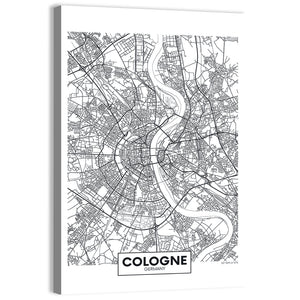 Cologne City Map Wall Art
