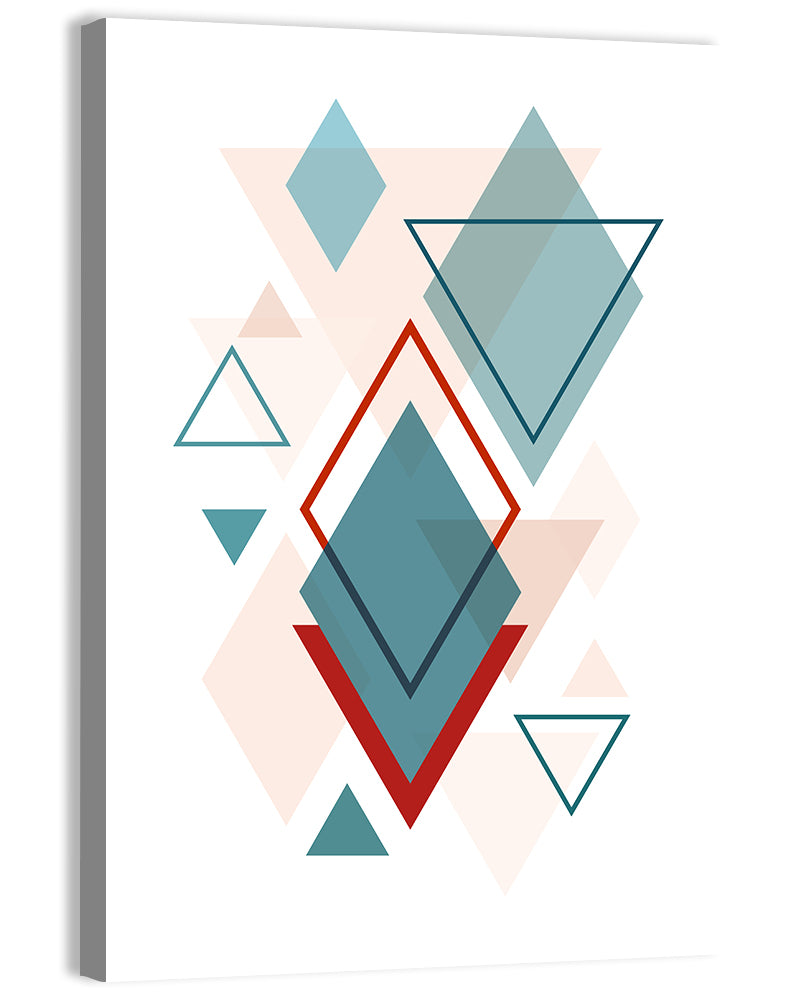 Scandinavian Teal Geometric Abstract Wall Art