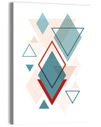 Scandinavian Teal Geometric Abstract Wall Art