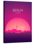Berlin Tv Tower Synthwave Skyline Wall Art