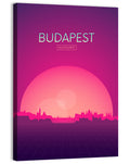 Budapest Sunset Skyline Wall Art