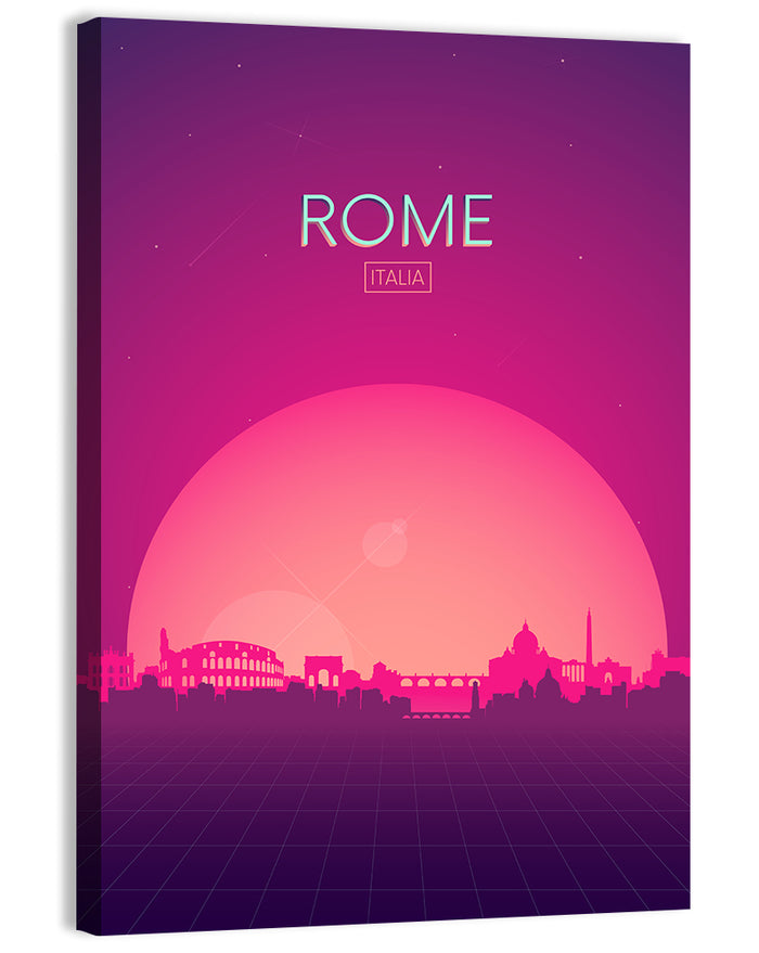 Rome Colosseum Skyline Wall Art as a canvas print
