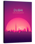 Dubai Retro Skyline Wall Art